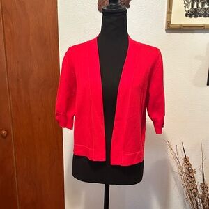 Women's Red Open-Front Sweater